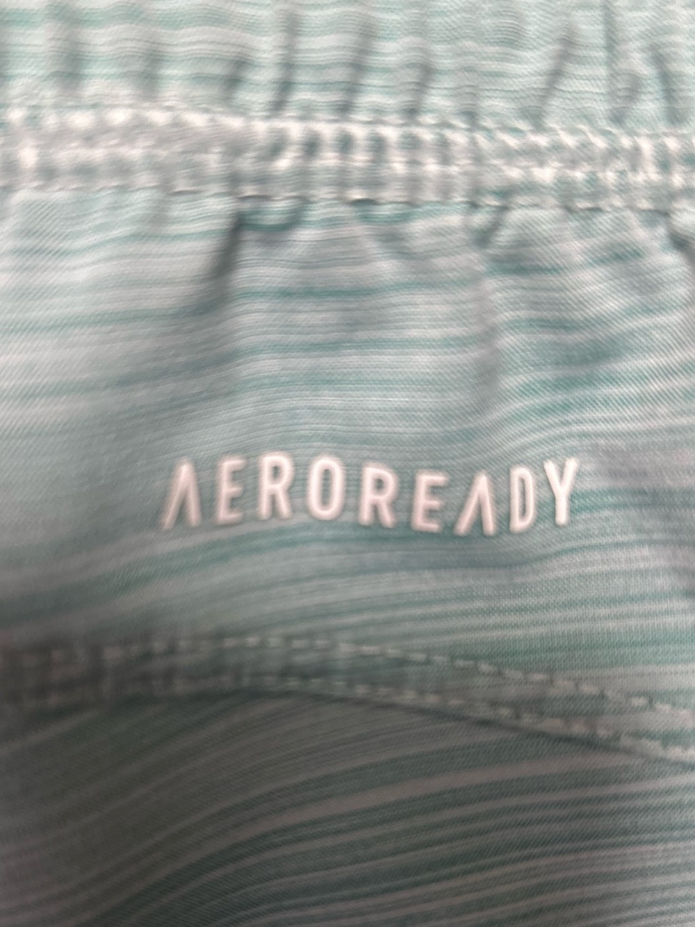 adidas Light Aqua Aero Ready Running Shorts with Teal Stripes - Picture 4 of 4